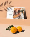 Card With Citrus And Shadow Psd