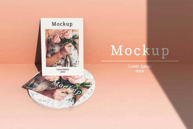 Card With Photo And Shadow Psd