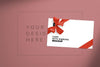 Card With Ribbons Mockup Psd