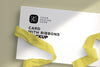 Card With Ribbons Mockup Psd