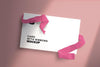 Card With Ribbons Mockup Psd