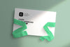 Card With Ribbons Mockup Psd