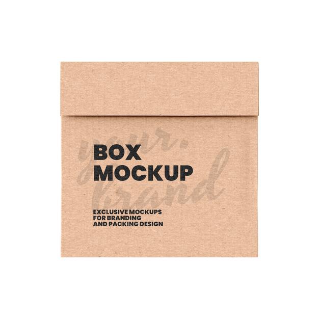 Cardboard Box Mockup Template Psd