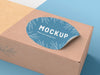 Cardboard Box With Sticker Mock Up Psd