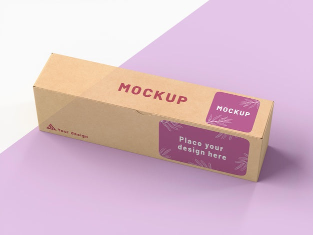 Cardboard Box With Sticker Mock Up Psd