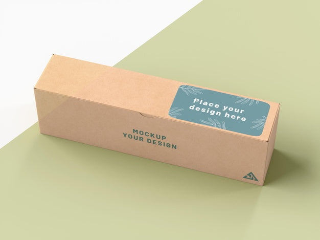 Cardboard Box With Sticker Mock Up Psd