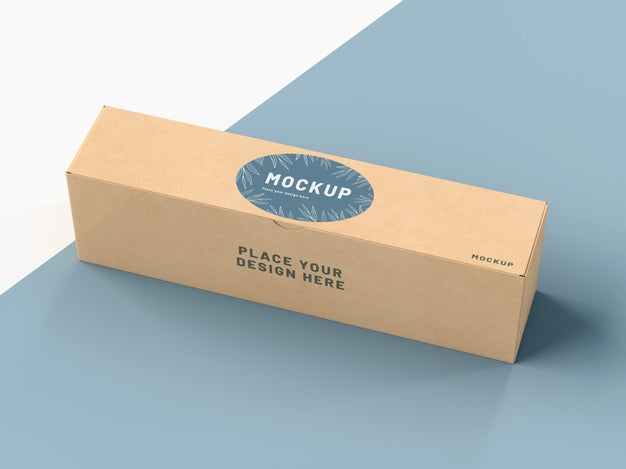 Cardboard Box With Sticker Mock Up Psd