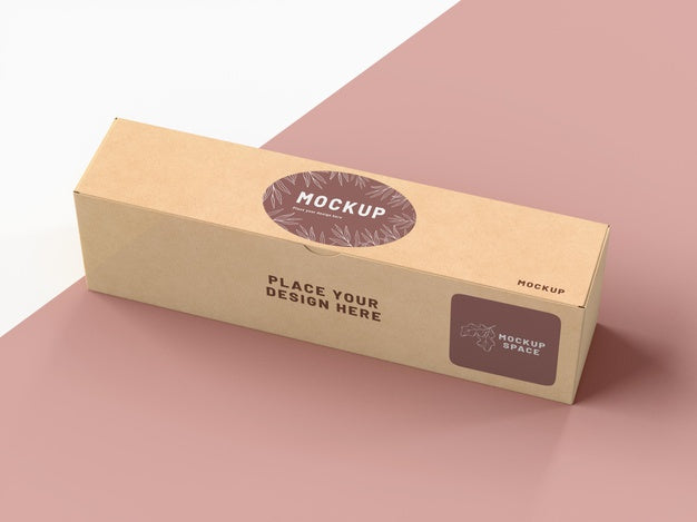 Cardboard Box With Sticker Mock Up Psd