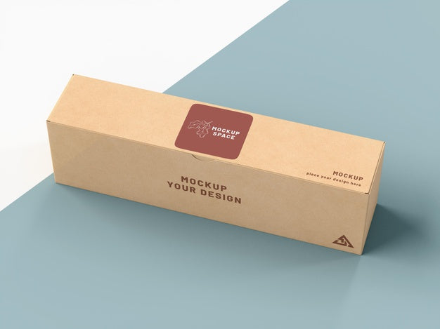 Cardboard Box With Sticker Mock Up Psd