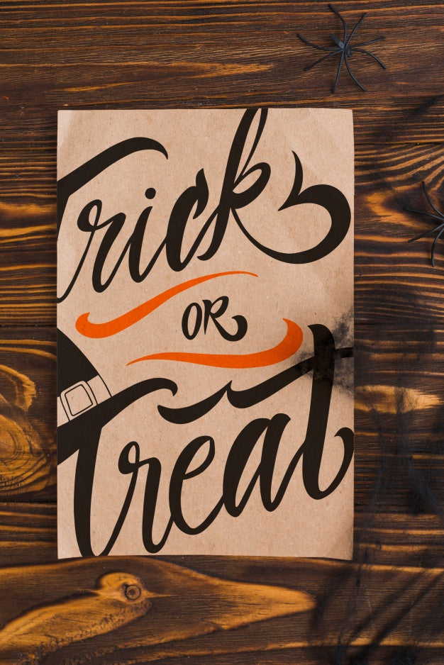 Cardboard Halloween Cover Mockup Psd