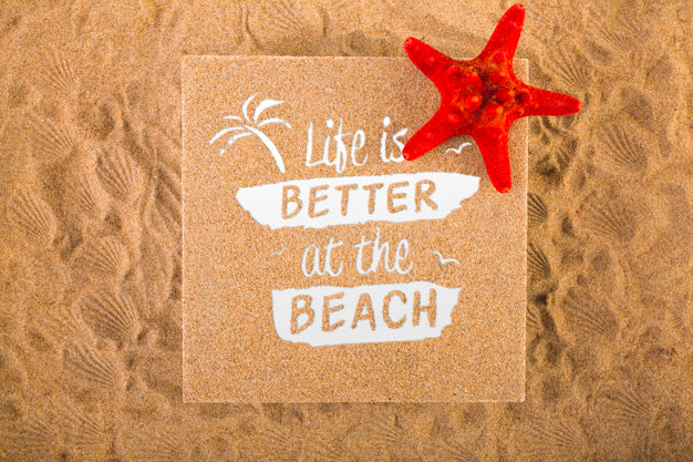 Cardboard Mockup On Sand Psd
