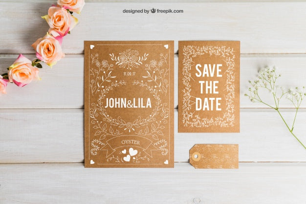 Cardboard Wedding Set Psd