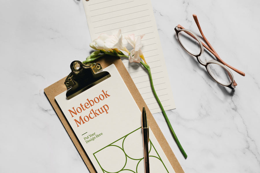 Cards With Flower Psd Mockup