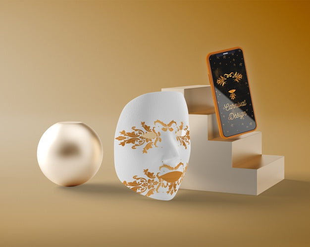 Carnival Beside Smartphone On Table Psd