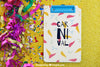 Carnival Mockup With Clipboard And Confetti On Left Psd