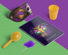 Carnival Mockup With Editable Isometric Objects Psd