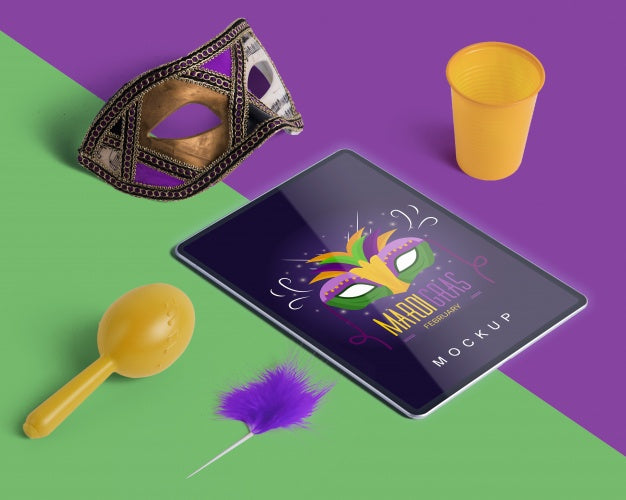 Carnival Mockup With Editable Isometric Objects Psd