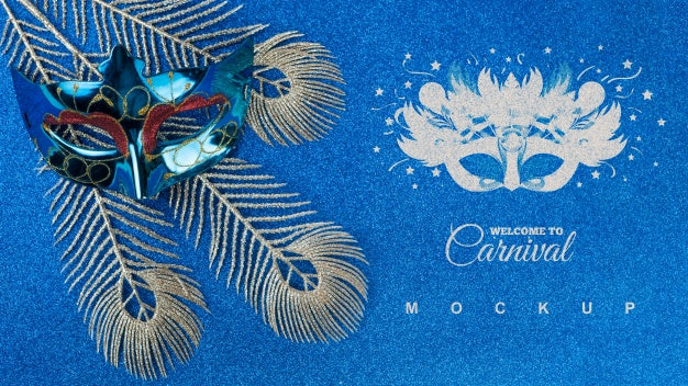 Carnival Mockup With Image Of Mask Psd