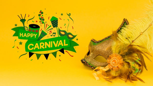 Carnival Mockup With Image Of Mask Psd