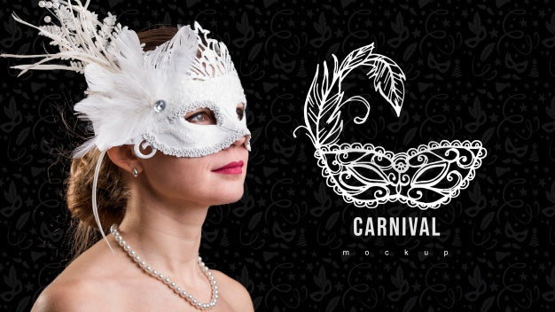 Carnival Mockup With Image Of Woman Psd