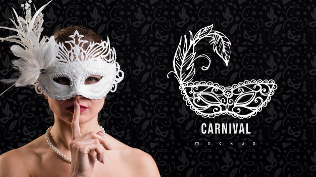 Carnival Mockup With Image Of Woman Psd