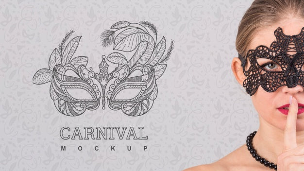 Carnival Mockup With Image Of Woman Psd