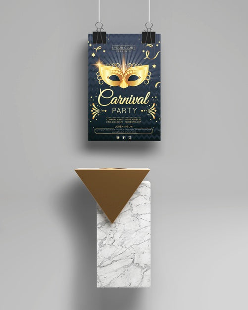 Carnival Party Mock-Up And Abstract Minimalist Object Psd