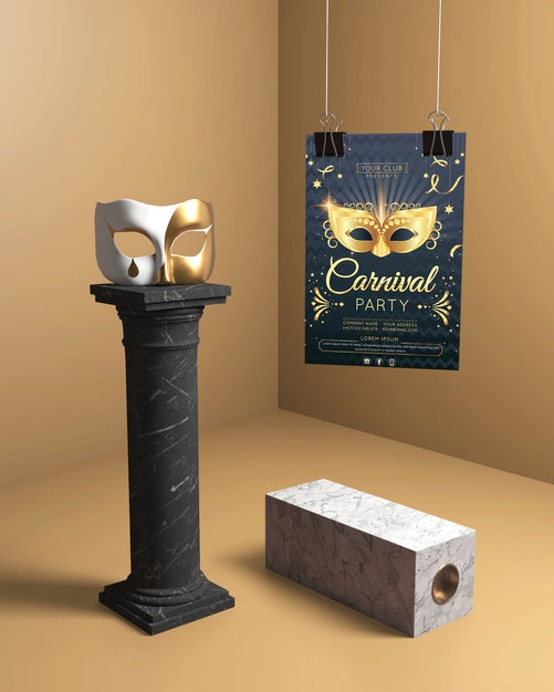 Carnival Party Mock-Up And Masks Psd