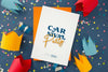 Carnival Party Poster Mockup With Confetti Psd