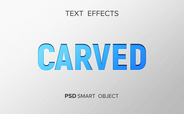 Carved Text Effect Mockup Psd