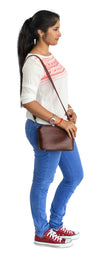 Casual Young Woman Standing Carrying Her Bag