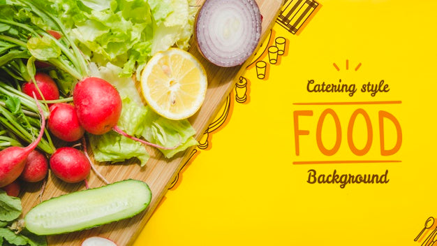 Catering Food Prepared With Fresh Vegetables Psd