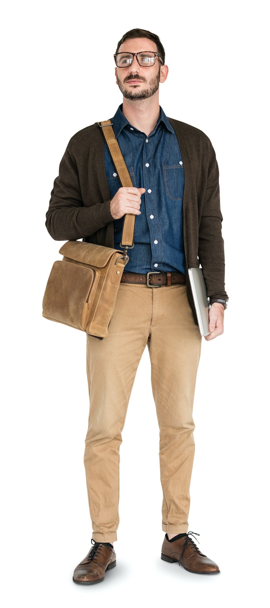 Caucasian Man Neutral Messenger Bag