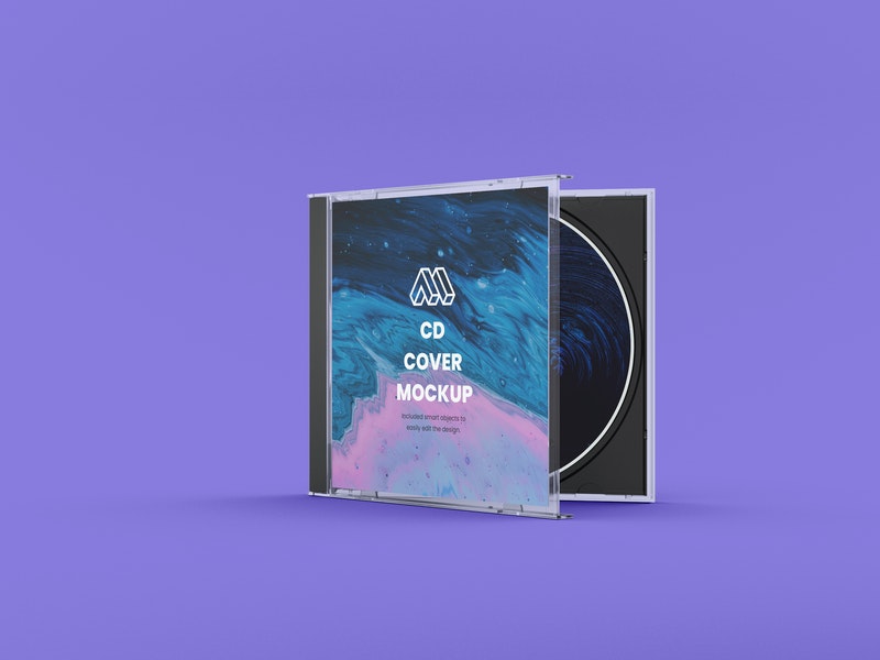 Cd Half Closed Case Mockup