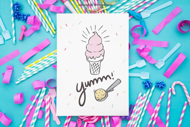 Celebration Composition With Card Decoration Psd