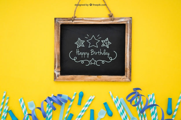 Celebration Decoration With Slate Psd
