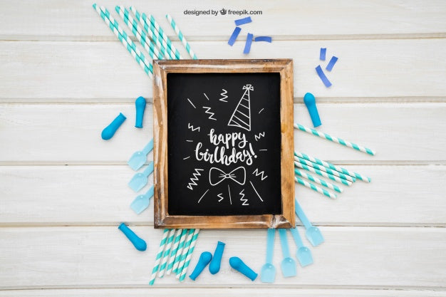 Celebration Decoration With Vertical Slate Psd