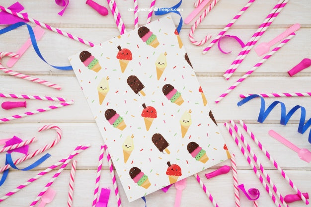 Celebration Mockup With Card Psd