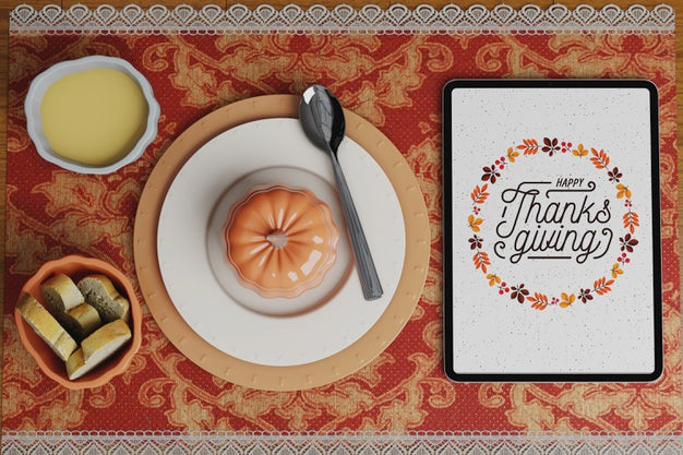 Celebration Of Thanksgiving Day Mock-Up Psd