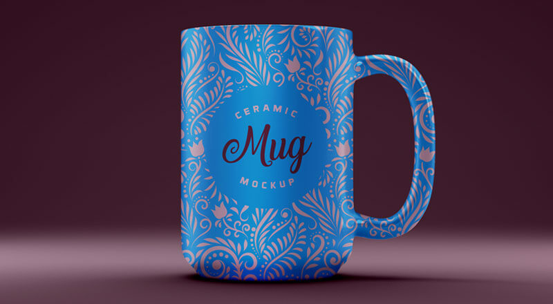 Ceramic 3D Coffee Mug Mockup Psd