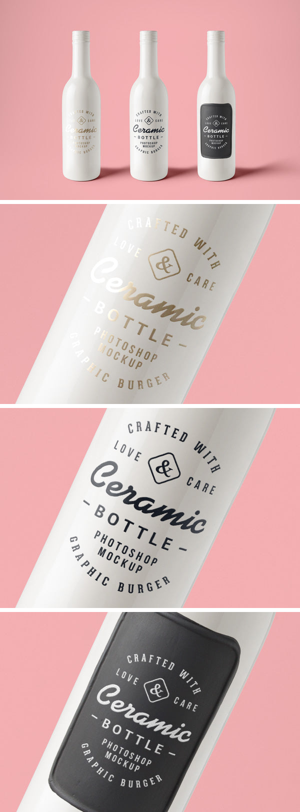 Ceramic Bottles Psd Mockup