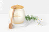 Ceramic Honey Pot Mockup, Closed Psd
