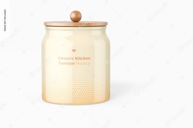 Ceramic Kitchen Canister Mockup Psd