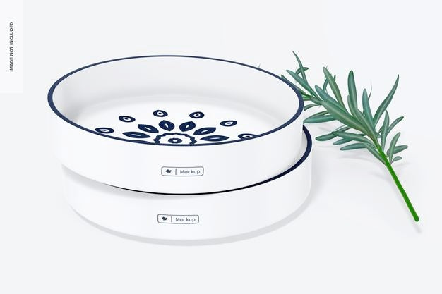 Ceramic Large Plates Mockup, Stacked Psd