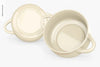 Ceramic Soup Bowls With Handles Mockup Psd