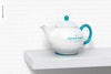 Ceramic Teapot On Surface Mockup Psd