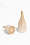 Ceramic Vase Set Mockup, Front And Back View Psd
