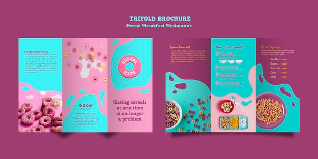 Cereal Breakfast Restaurant Brochure Psd