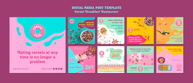 Cereal Breakfast Restaurant Template Psd