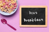 Cereals Beside Chalkboard On Table Psd